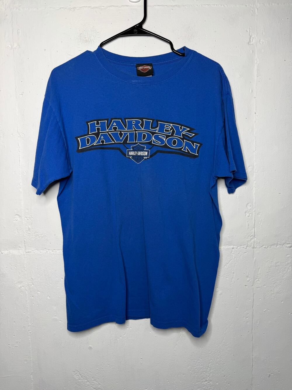 Harley Davidson Blue T Shirt Virgina Beach VA Size Large